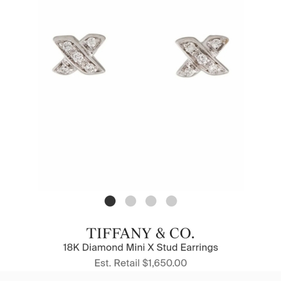 Tiffany & Co. Cross Stitch White Gold Diamond X Stud Earrings - Picture 7 of 7